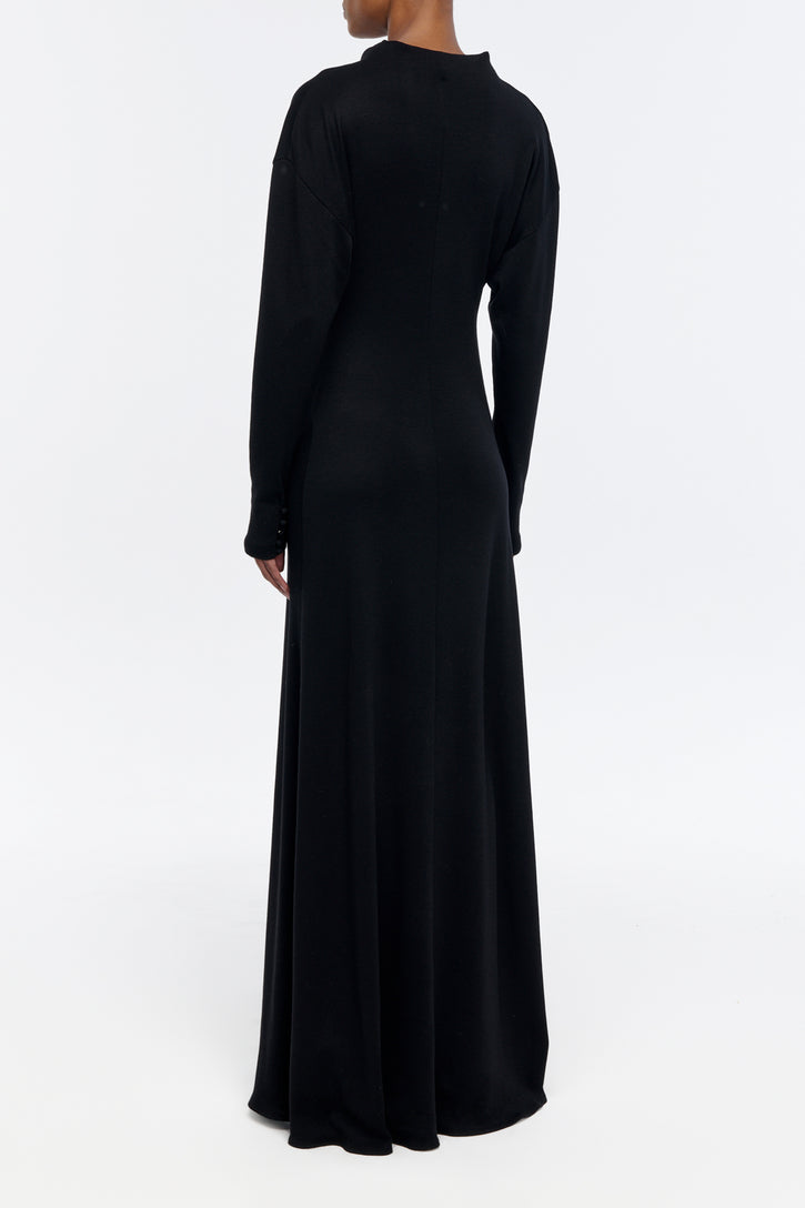 Hemera Dress in Black Cashmere Jersey