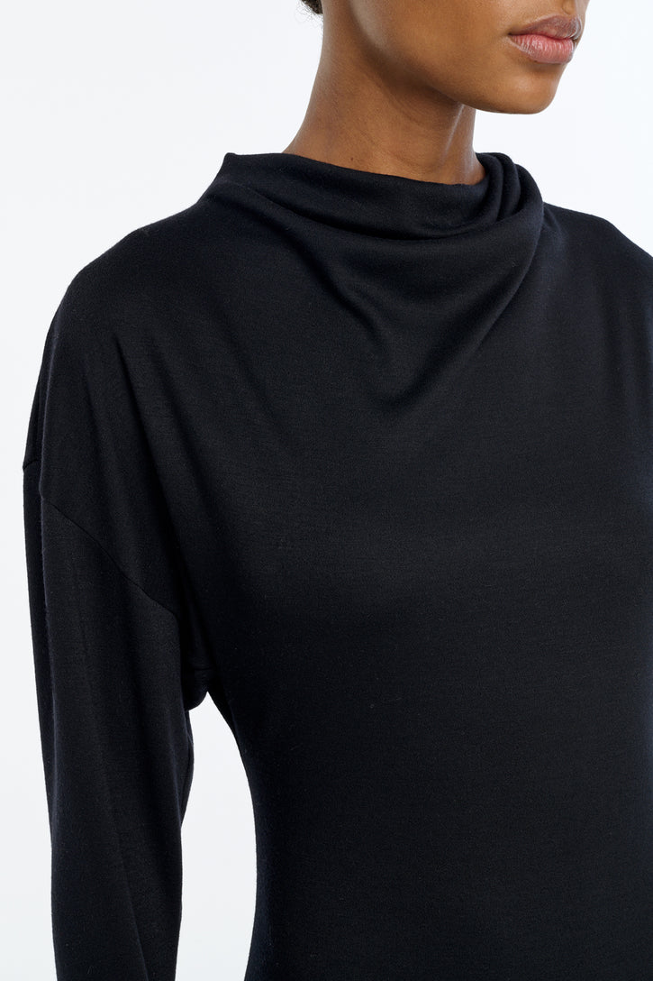 Hemera Dress in Black Cashmere Jersey
