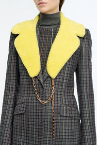 Demeter Coat Collar in Yellow Shearling