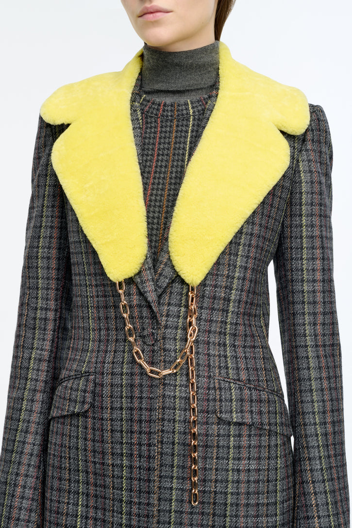 Demeter Coat Collar in Yellow Shearling