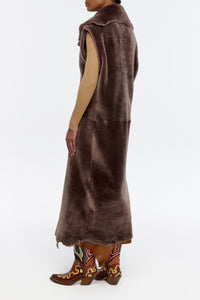 Smith Raw Cut Coat Liner in Mocha Shearling