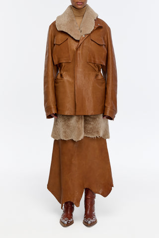 Darwin M65 Jacket in Cognac Vachetta Leather