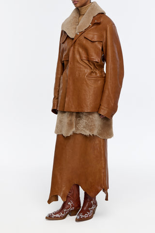 Darwin M65 Jacket in Cognac Vachetta Leather