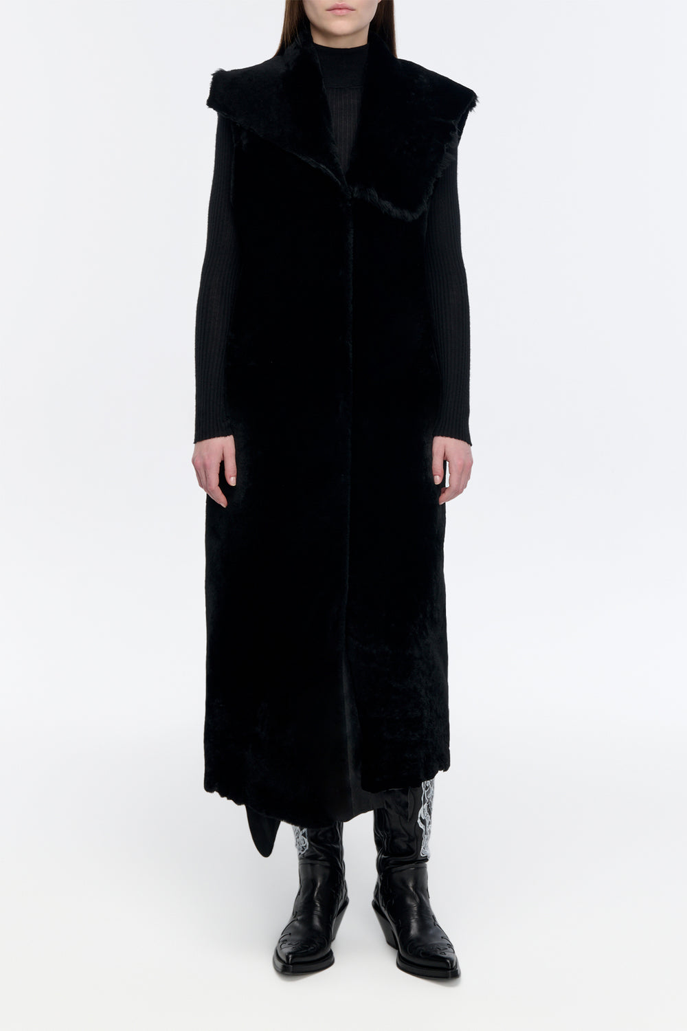 Smith Coat Liner in Black Shearling