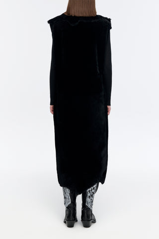 Smith Raw Cut Coat Liner in Black Shearling