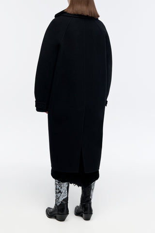Arbor Cocoon Coat in Black Cashmere Felt