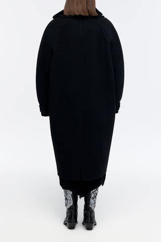 Arbor Cocoon Coat in Black Cashmere Felt