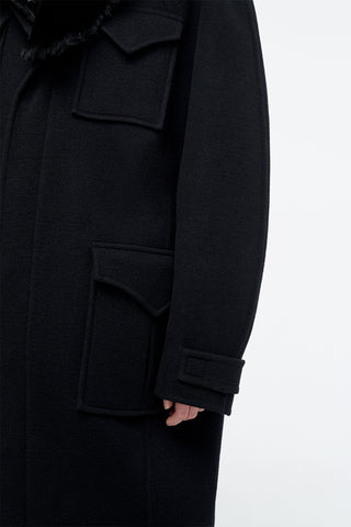 Arbor Cocoon Coat in Black Cashmere Felt