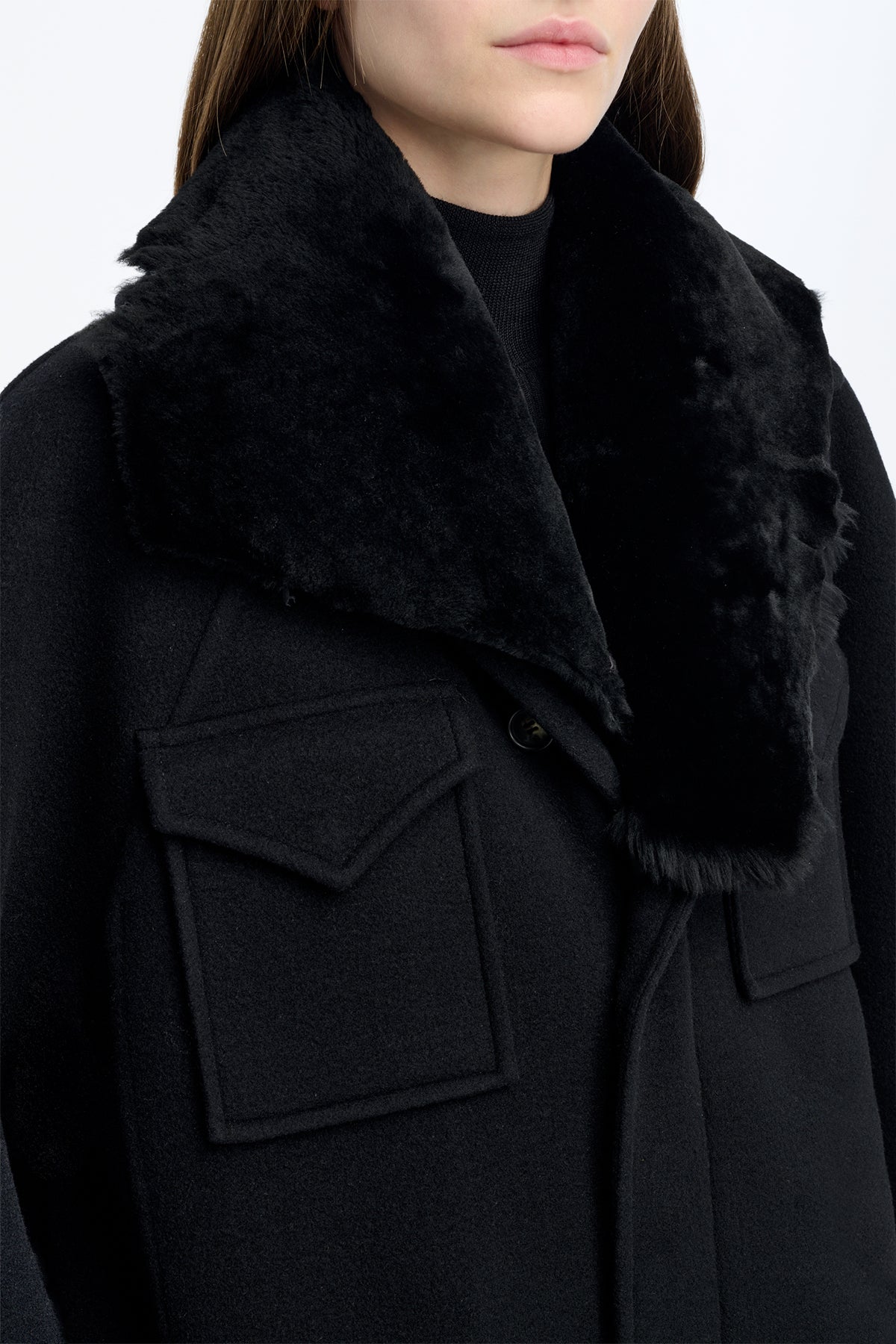 Arbor Coat in Black Cashmere Felt