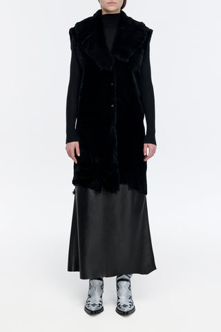 Diviner Raw Cut Jacket Liner in Black Shearling