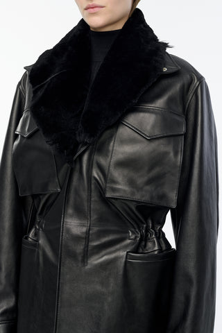 Darwin M65 Jacket in Black Nappa Leather