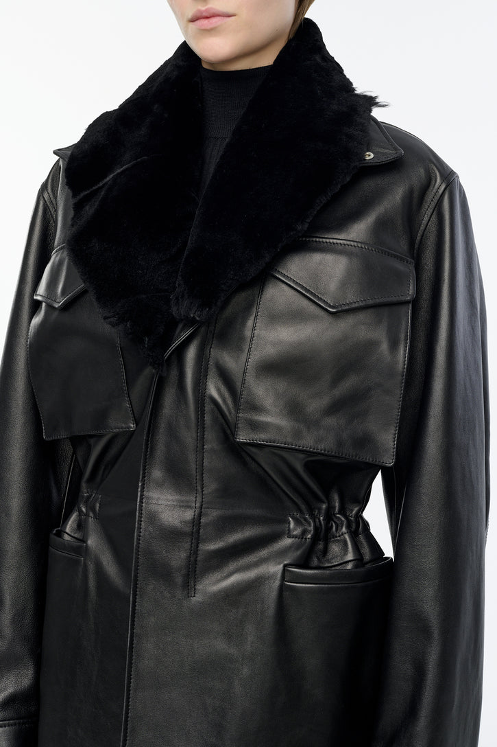 Darwin M65 Jacket in Black Nappa Leather