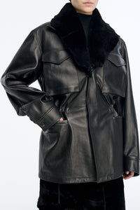 Darwin M65 Jacket in Black Nappa Leather