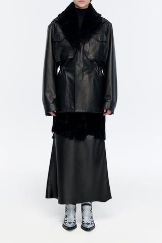 Darwin M65 Jacket in Black Nappa Leather