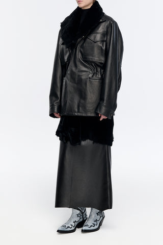Darwin M65 Jacket in Black Nappa Leather