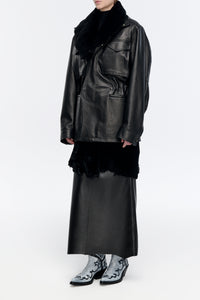 Darwin M65 Jacket in Black Nappa Leather
