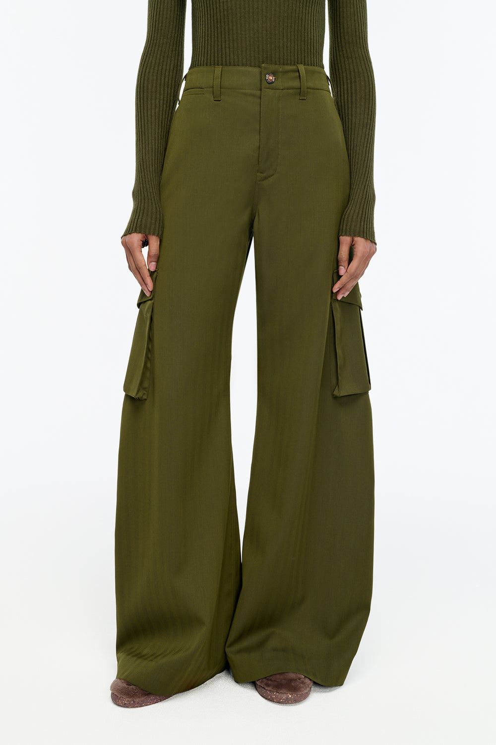 Eos Pant in Olive Virgin Wool