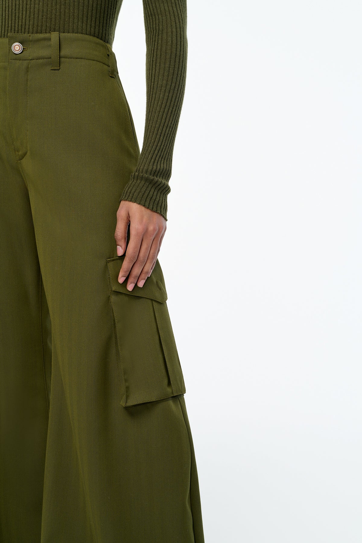 Eos Pant in Olive Virgin Wool