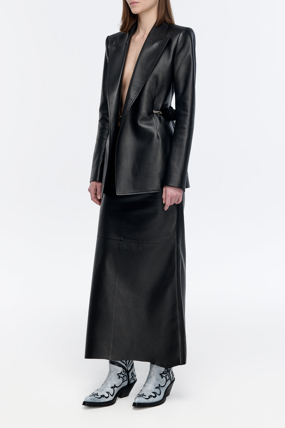Edwardo Skirt in Black Leather