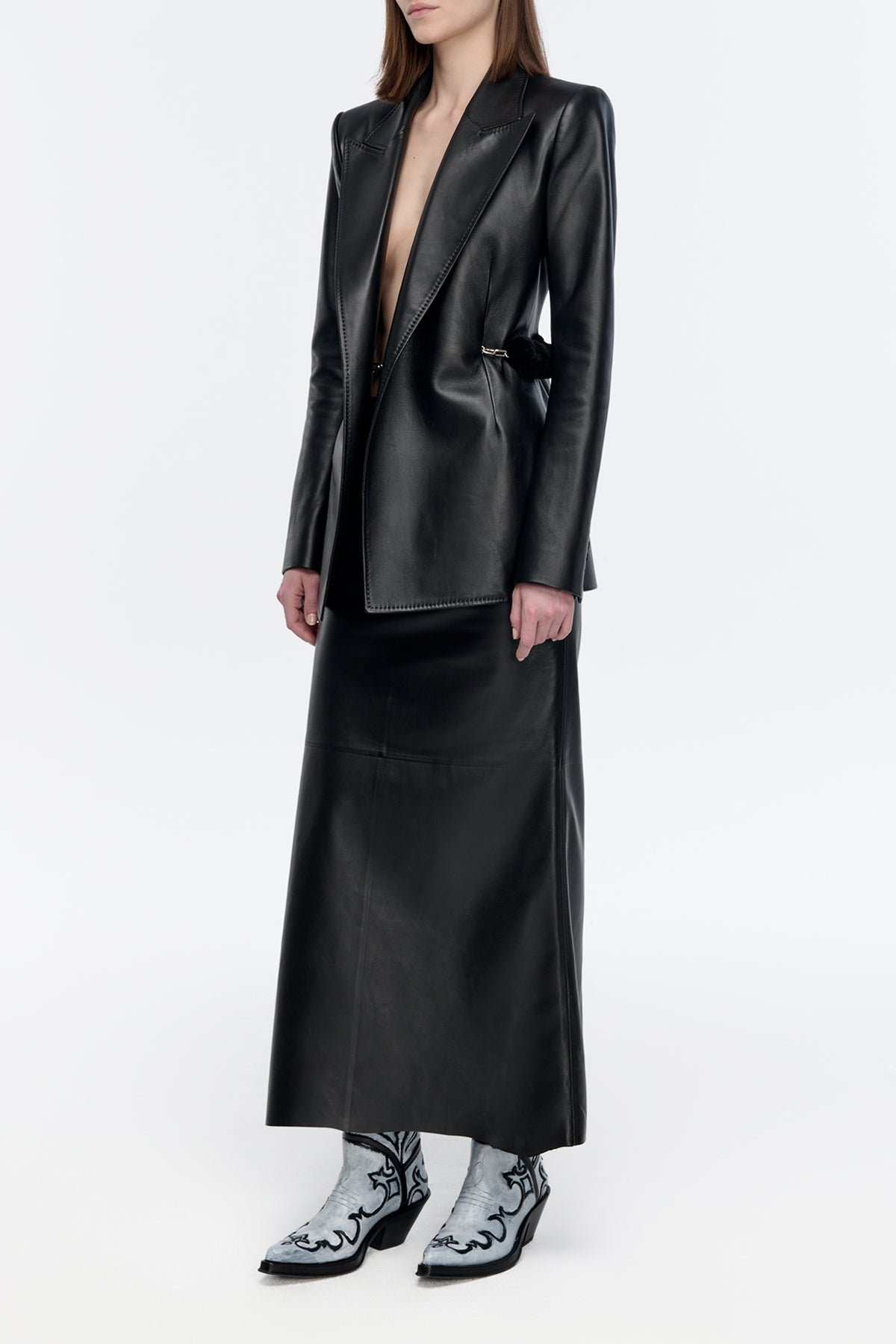 Edwardo Skirt in Black Leather