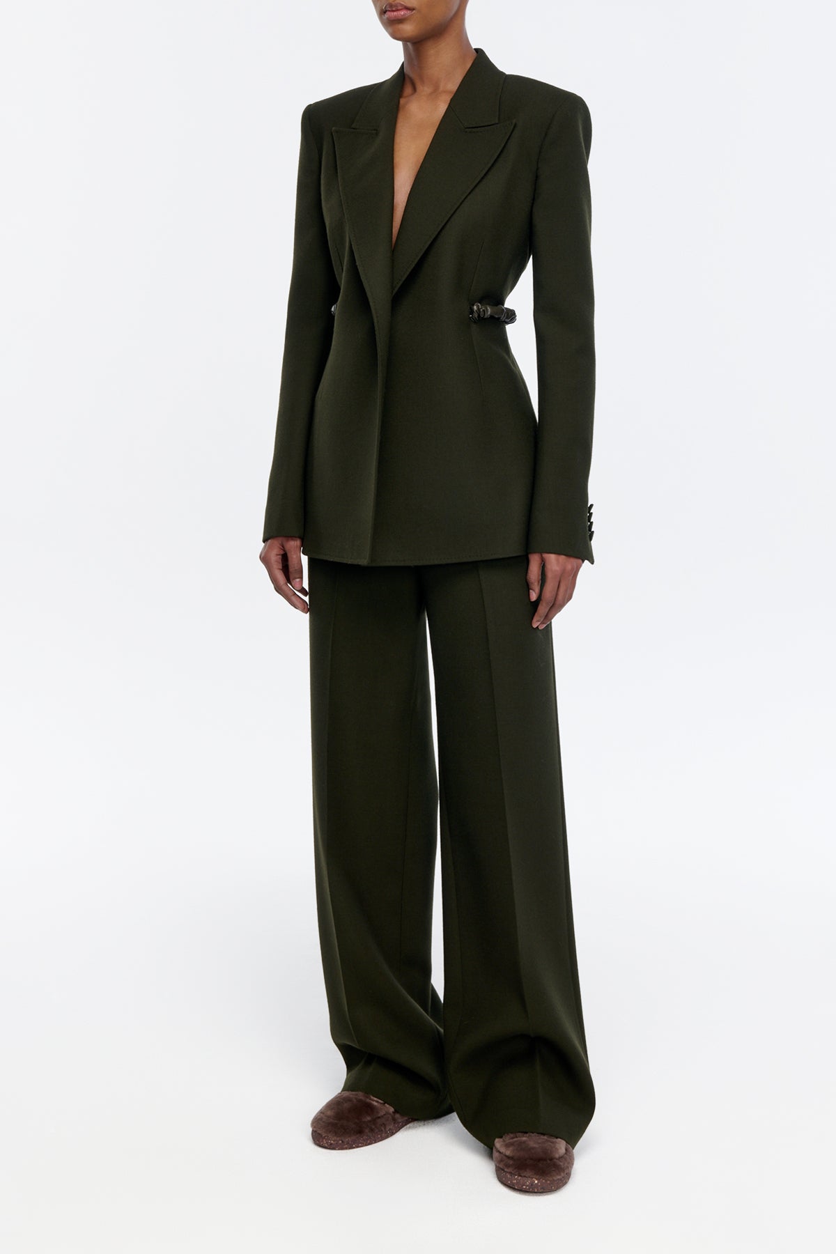 Epona Blazer in Olive Recycled Virgin Wool