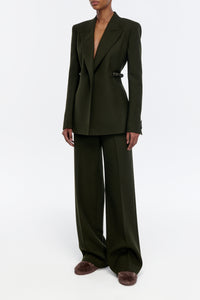 Epona Blazer in Olive Recycled Virgin Wool