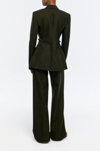 Epona Blazer in Olive Recycled Virgin Wool