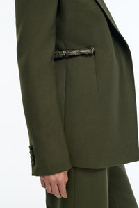 Epona Blazer in Olive Recycled Virgin Wool