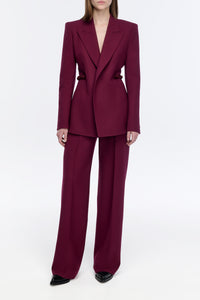 Epona Blazer in Bordeaux Recycled Virgin Wool