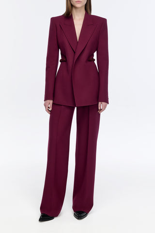 Epona Chain Blazer in Bordeaux Recycled Virgin Wool