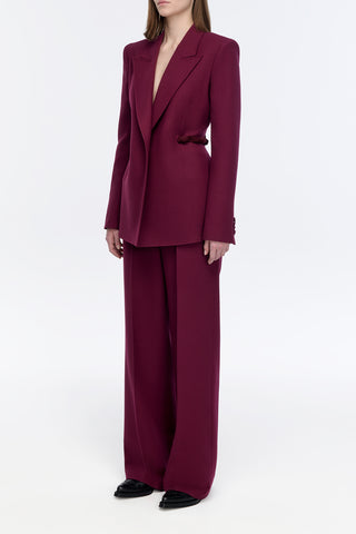 Epona Chain Blazer in Bordeaux Recycled Virgin Wool