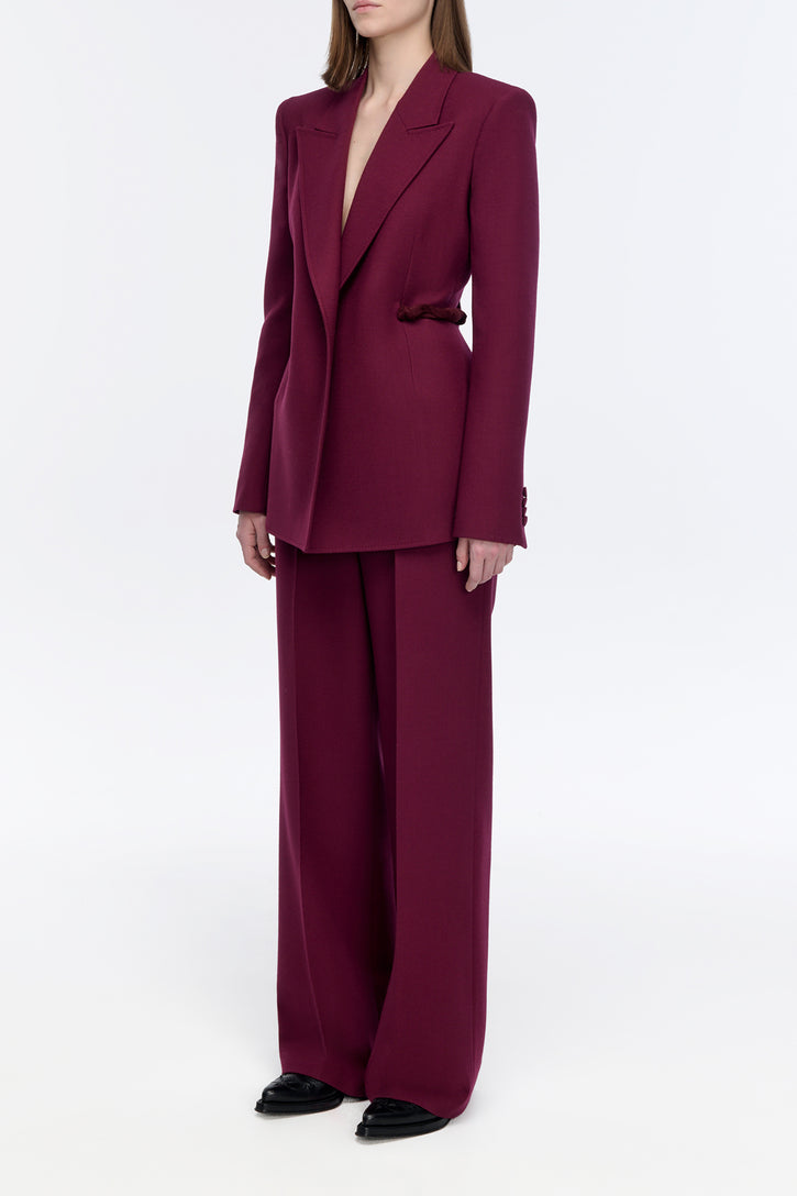 Epona Blazer in Bordeaux Recycled Virgin Wool