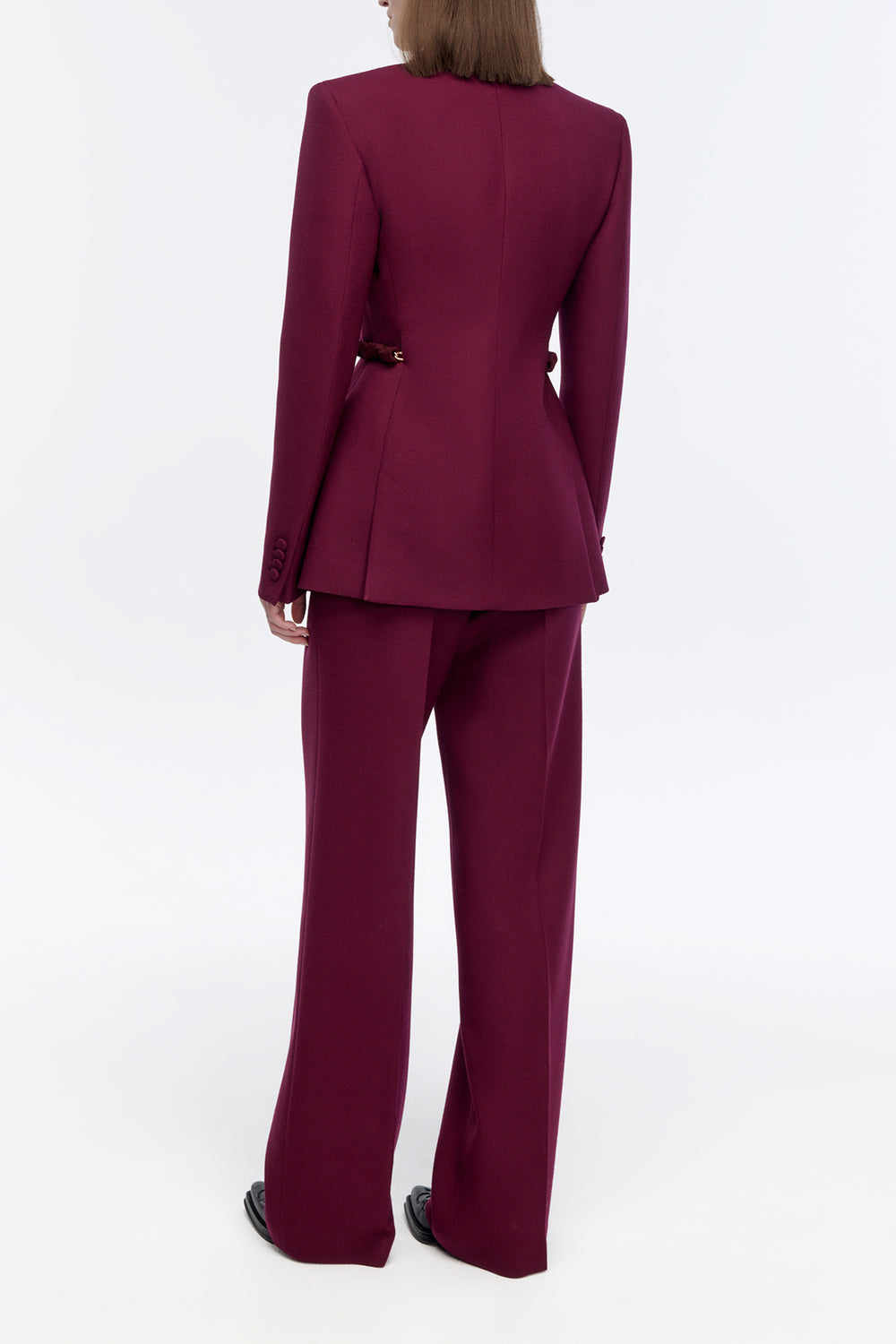 Epona Blazer in Bordeaux Recycled Virgin Wool