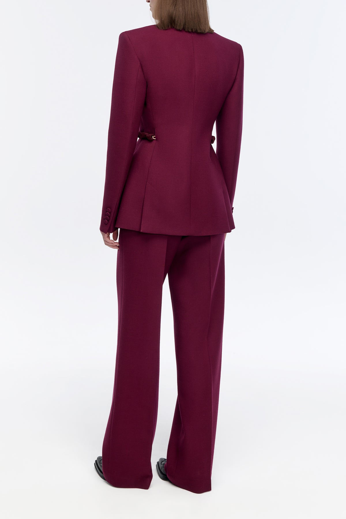 Epona Blazer in Bordeaux Recycled Virgin Wool