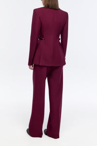 Norman Wide-leg Pant in Bordeaux Recycled Virgin Wool