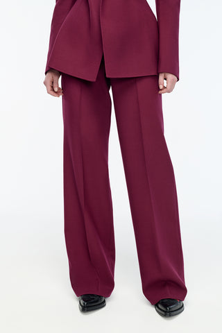 Norman Wide-leg Pant in Bordeaux Recycled Virgin Wool