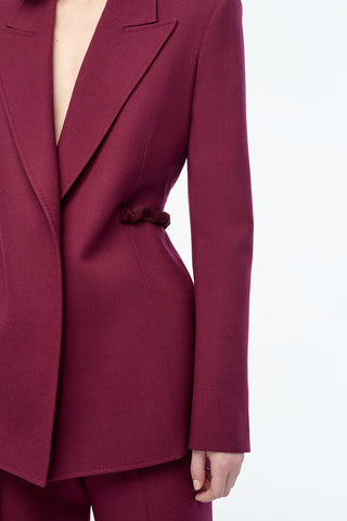 Epona Chain Blazer in Bordeaux Recycled Virgin Wool