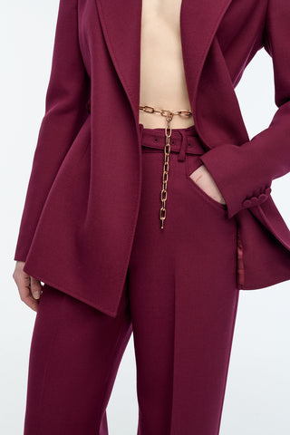 Norman Wide-leg Pant in Bordeaux Recycled Virgin Wool
