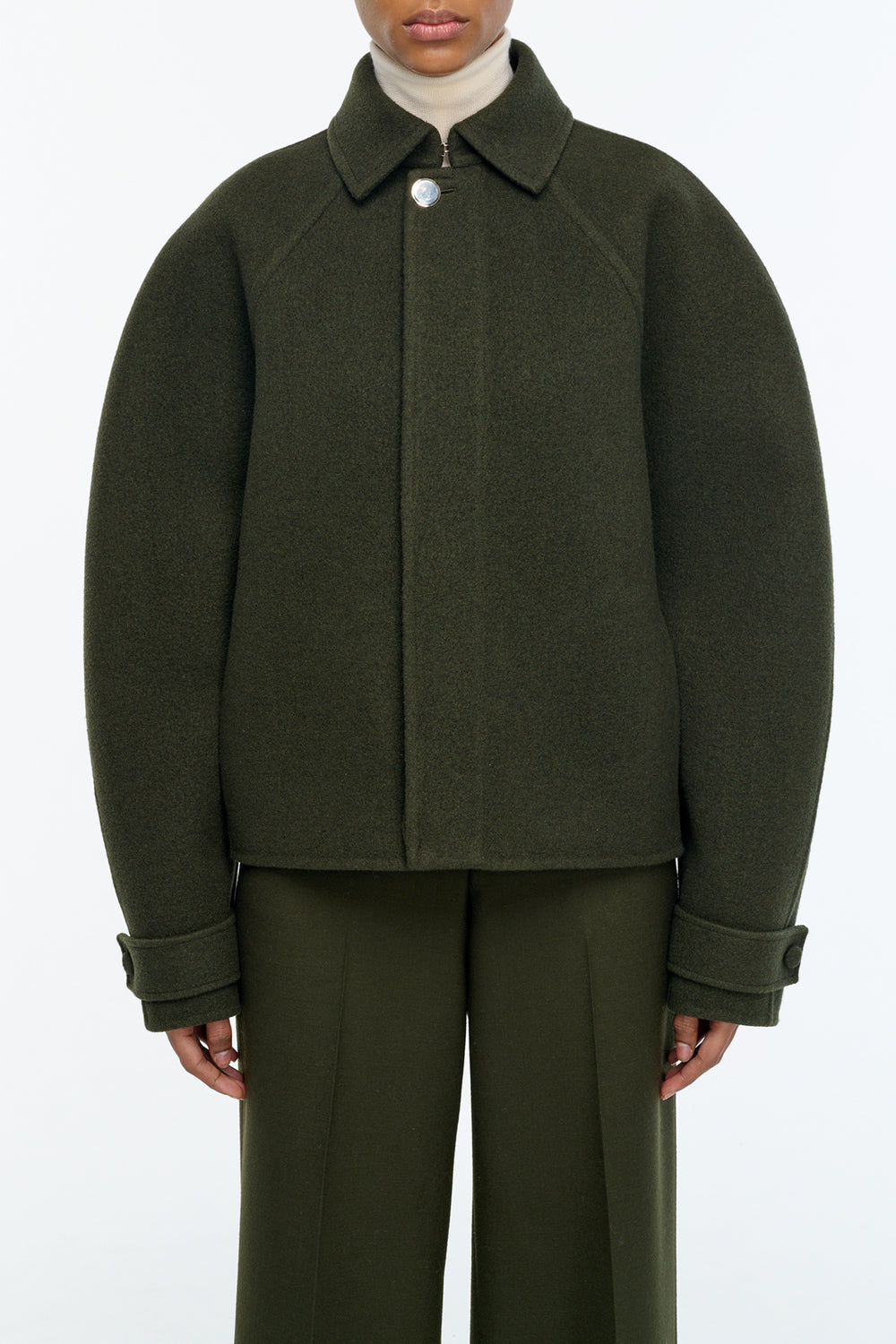 Ombu Jacket in Olive Cashmere Felt
