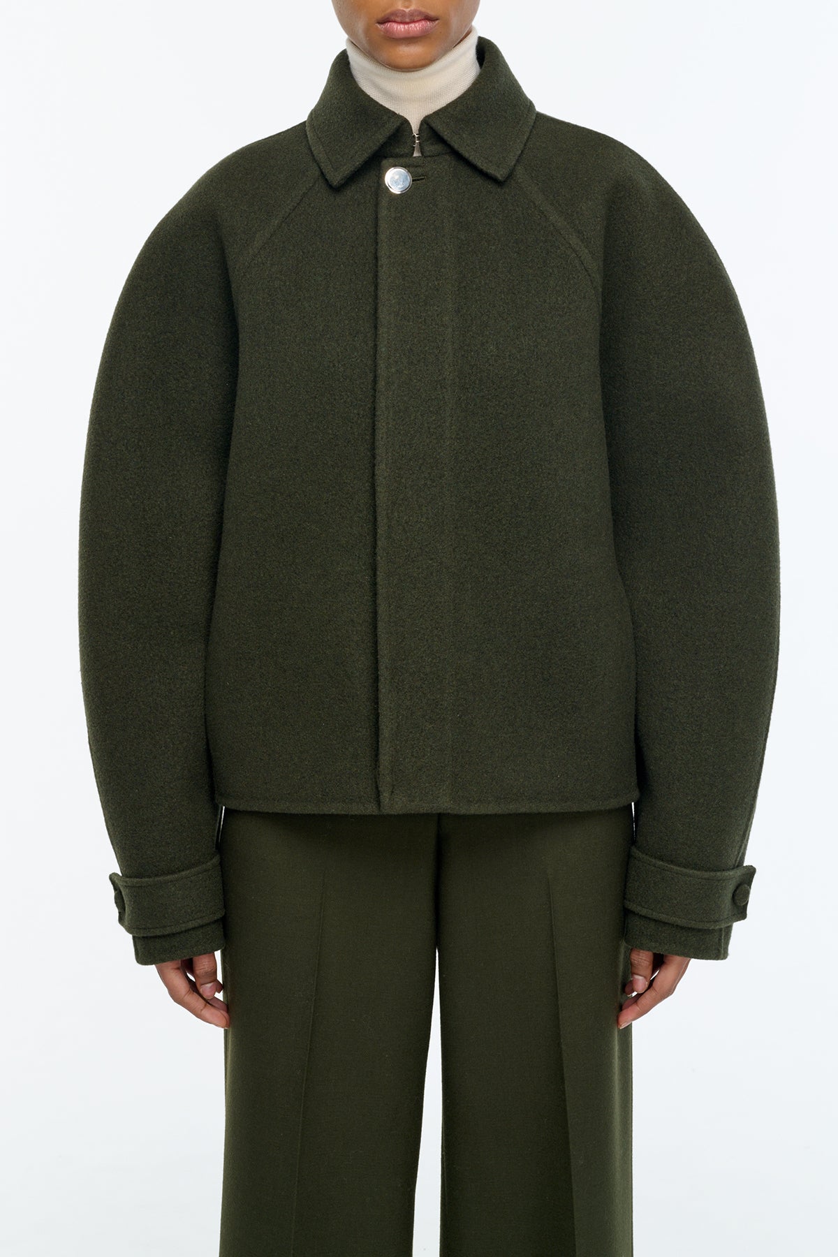 Ombu Jacket in Olive Cashmere Felt
