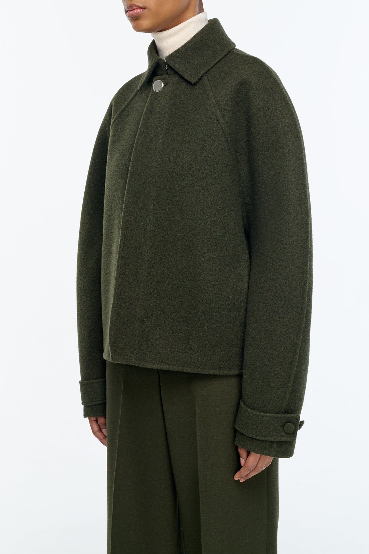 Ombu Jacket in Olive Cashmere Felt