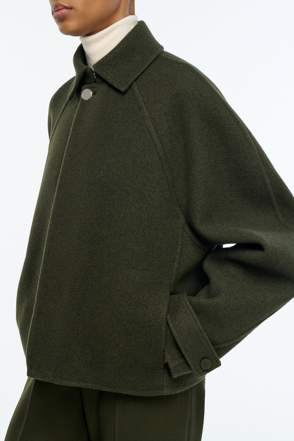 Ombu Jacket in Olive Cashmere Felt