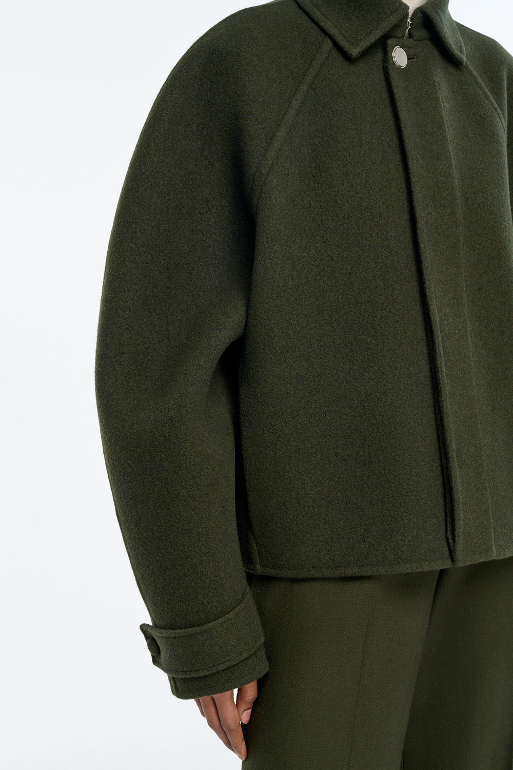 Ombu Jacket in Olive Cashmere Felt