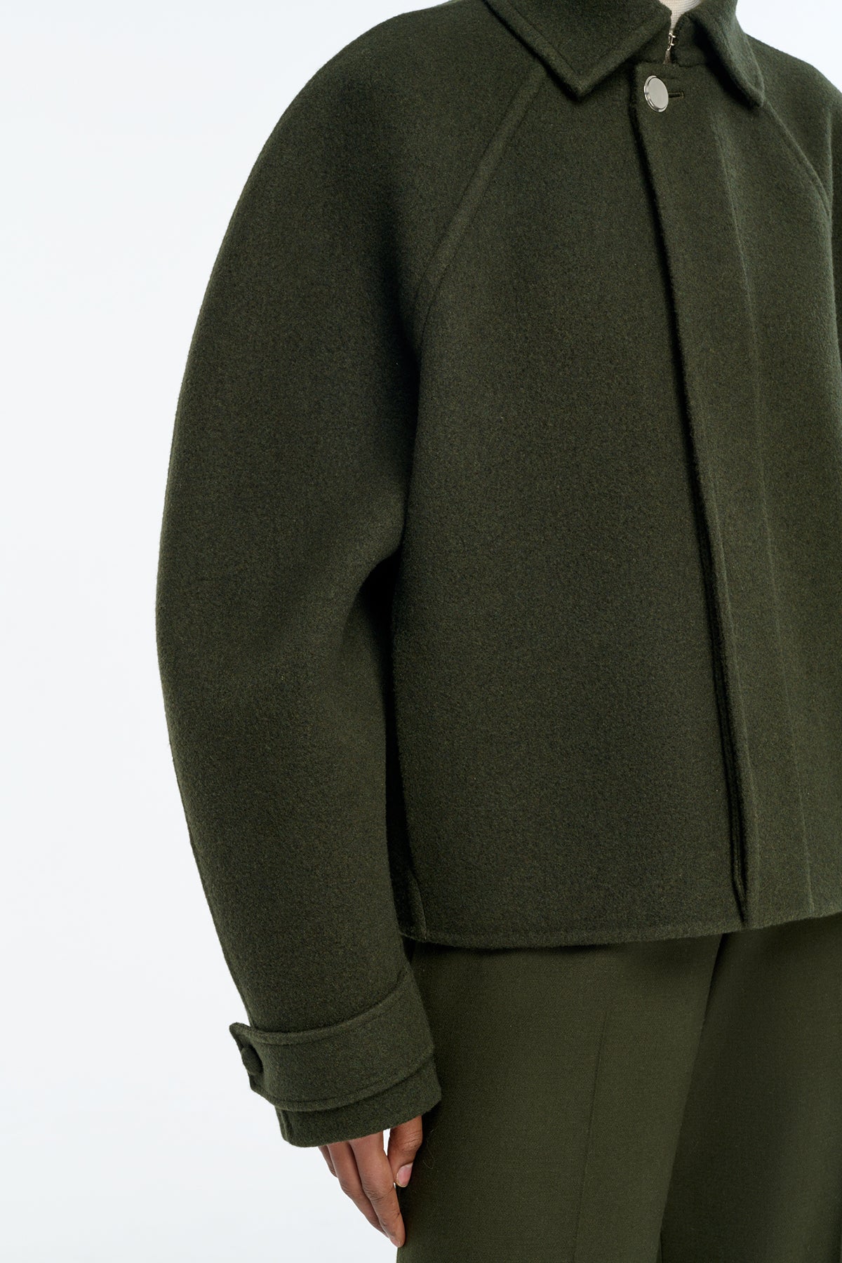 Ombu Jacket in Olive Cashmere Felt