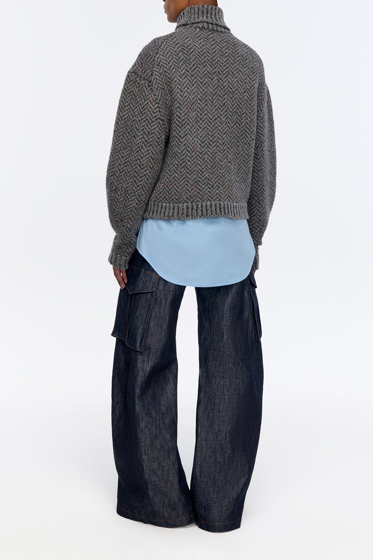 Eos Barrel-leg Cargo Pant in Denim