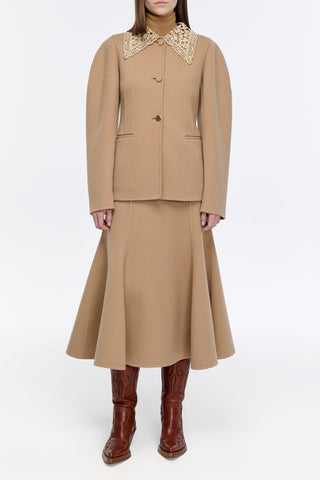 Patterson Skirt in Camel Double-face Recycled Cashmere