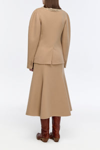 Patterson Skirt in Camel Double-face Recycled Cashmere