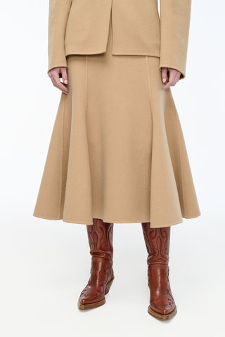 Patterson Skirt in Camel Double-face Recycled Cashmere