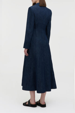 Yunara Knotted Maxi Dress in Recycled Cotton Denim