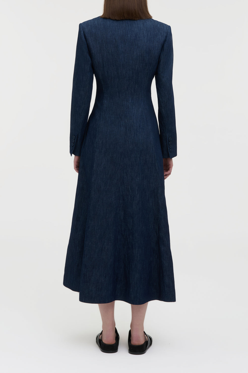 Yunara Knotted Maxi Dress in Recycled Cotton Denim